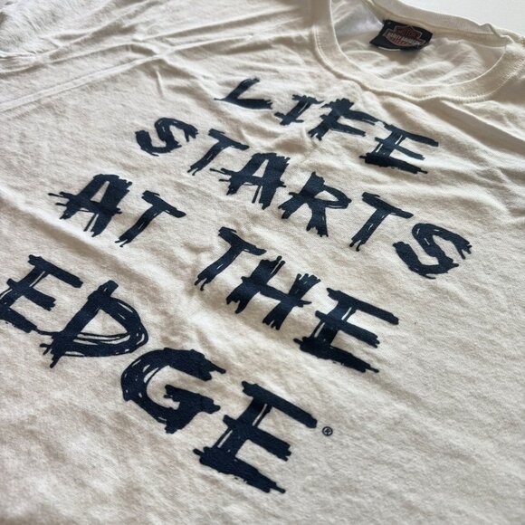 Vintage Y2K Harley Davidson 2000's Riders Edge Lakeland FL Women Large White Tee - Picture 1 of 7